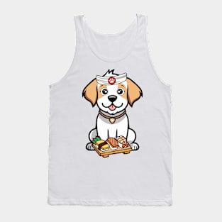 Funny happy dog is a sushi chef Tank Top